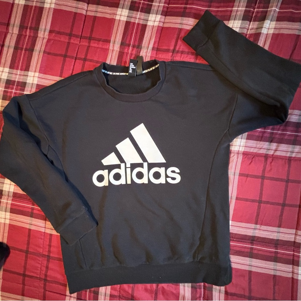 Adidas Black Crewneck with White Logo
